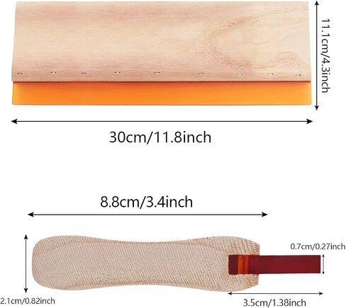 Screen Printing Squeegee, 75 Durometer Wooden Scraper Rubberwood Silk Print, for Printmaking Print Ink Machine 11.8 inch in Kuwait