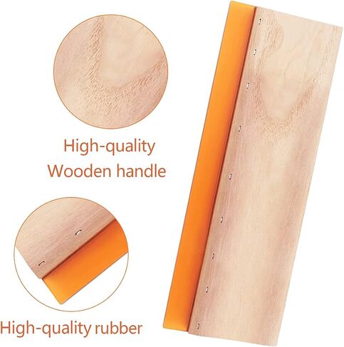 Screen Printing Squeegee, 75 Durometer Wooden Scraper Rubberwood Silk Print, for Printmaking Print Ink Machine 11.8 inch in Kuwait