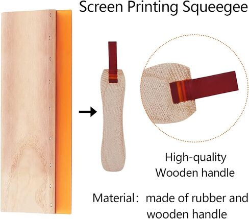 Screen Printing Squeegee, 75 Durometer Wooden Scraper Rubberwood Silk Print, for Printmaking Print Ink Machine 11.8 inch in Kuwait