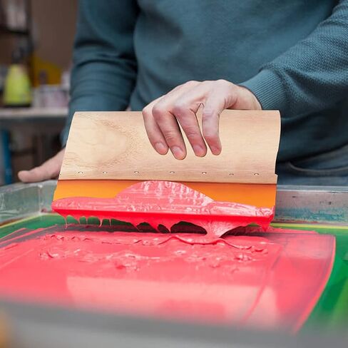 Screen Printing Squeegee, 75 Durometer Wooden Scraper Rubberwood Silk Print, for Printmaking Print Ink Machine 11.8 inch in Kuwait