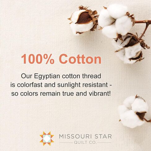 خيط الخياطة القطني من Missouri Star - خيط قطن مرسيريزد مزدوج 50 واط - خيط خياطة اللحف شديد التحمل لجميع الأغراض 500 ياردة لكل بكرة - تشكيلة خيط الخريف in Saudi Arabia