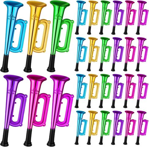 60 Pack Mini Trumpet Toys Kid Trumpet Instrument Noise Makers Assorted Colors Plastic Trumpet Horn Musical Educational Toys for Kids Birthday Graduation Party Favors in Saudi Arabia