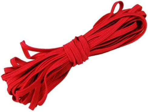 منتجات الخياطة hipgirl-10yd شريط مطاطي أحمر مضفر لخياطة الملابس، حزام مطاطي مسطح للحرف اليدوية، شريط حبل مرن عالي المرونة من الفناء، 1/4 بوصة متماسكة واسعة لشريط الخياطة in Kuwait