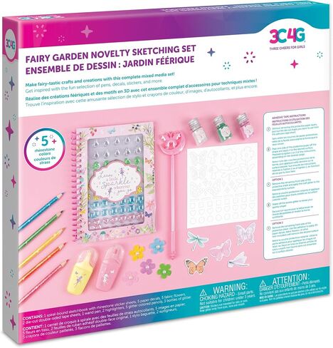 Make It Real 3C4G: Fairy Garden Novelty Sketching Set - 24 pcs, Create Crafts & 3D Artworks, Mixed Media Set, Tweens, Girls & Kids Ages 8+, Three Cheers for Girls in Saudi Arabia