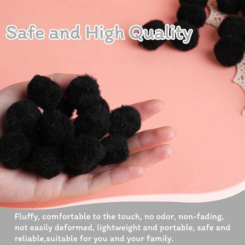 LOKUNN 1 Inch Pom Poms, 60 Pcs Red Craft Pom Poms 24 Pcs Googly Eyes in Kuwait