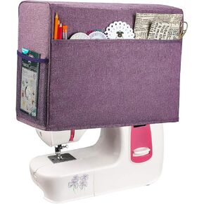 غطاء ماكينة الخياطة KOKNIT مع جيوب تخزين، غطاء غبار مبطن قابل للطي يناسب معظم ماكينات Brother & Singer القياسية (أسود) in Kuwait