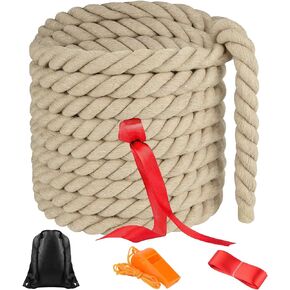 NEBURORA 20FT Tug of War Rope for Kids and Adults Outdoor Games Field Day Family Reunion Summer Outside Yard Backyard Lawn Camping Picnic Carnival Party Games Blue