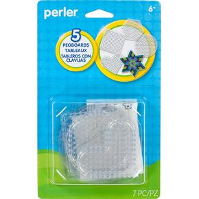 Perler Beads Basic Shapes Clear Pegboard Set, Small, Clear, 5 pcs in Kuwait