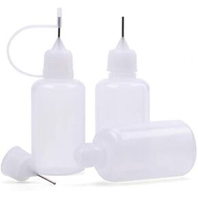10 Pieces Precision Needle Tip Glue Bottle Applicator 1 Ounce/ 30 ml Empty Applicator Glue Oiler Squeeze Bottle for Paper Quilling DIY Craft
