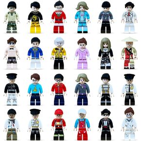 FILDANCO Minifigures Stuffer, 24PCS Minifigures Building Bricks, Mini Figure Toy, MINIFIG People LOT, Kids for Christmas, Birthday Party Supplies, Easter Eggs