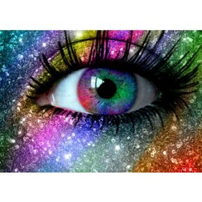 eniref 5d Diamond Painting,Diamond Art Kits for Adults Colorful Eyes DIY Rhinestones Home Wall Decoration Paint by Numbers Gem Art Crafts for Kids Adults Children(Canvas Size: 11.8 X 15.75 in in Kuwait