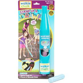Sidewalk Chalk Holder for Kids and Toddlers – Stand-Up Outdoor Chalk Stick, Adjustable 24-36in Reach, Patented, Includes 2 Chalks | Teal in Saudi Arabia