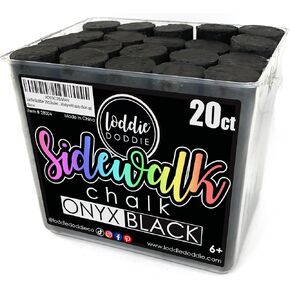 Loddie Doddie- 50ct Bucket of Sidewalk Chalk- 12 Unique Colors- Long lasting Non-Toxic Jumbo Sticks- Reusable Bucket for hours of fun and creativity with easy clean up!