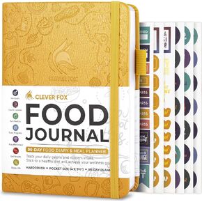 Clever Fox Food Journal - Daily Food Diary, Meal Planner to Track Calories & Nutrients, Weight Tracker Notebook, A5 (Light Pink)