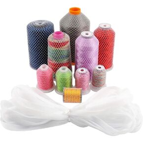 New brothread 100pcs Thread Net Spool Saver for Different Sizes of Embroidery Sewing Quilting and Serger Thread Spools/Cones - 9.8" (25cm) Long Each Piece