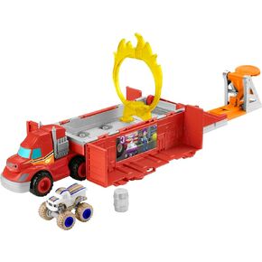 Fisher-Price Blaze and the Monster Machines Toy Car Race Track Launch & Stunts Hauler Transforming Playset with Diecast Vehicle in Saudi Arabia