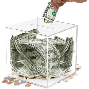 DMTINTA Steel Money Box for Real Money Piggy Bank for Adults Must Break to Open Unbreakable Metal Money Saving Box for Cash Saving Black