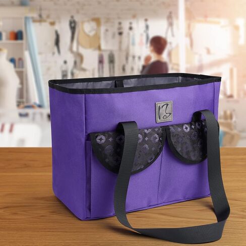 باتل فريست حقيبة حمل ماكينة الخياطة مع 3 جيوب تخزين، حقائب تسوق قابلة للطي للبقالة، حقيبة كبيرة توت للنساء in Kuwait