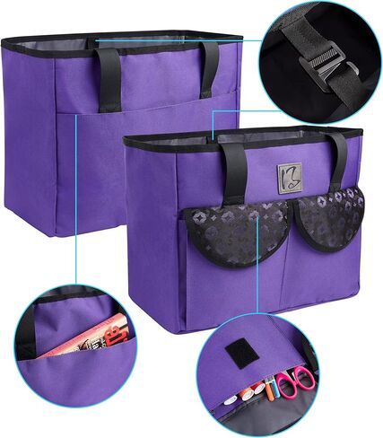 باتل فريست حقيبة حمل ماكينة الخياطة مع 3 جيوب تخزين، حقائب تسوق قابلة للطي للبقالة، حقيبة كبيرة توت للنساء in Kuwait