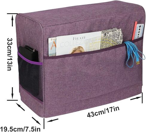 غطاء ماكينة الخياطة KOKNIT مع جيوب تخزين، غطاء غبار مبطن قابل للطي يناسب معظم ماكينات Brother & Singer القياسية (أسود) in Kuwait