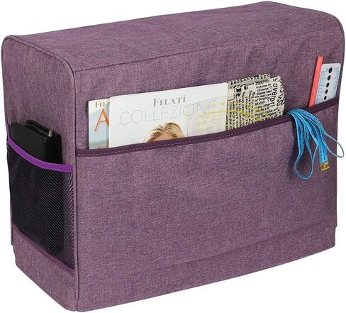 غطاء ماكينة الخياطة KOKNIT مع جيوب تخزين، غطاء غبار مبطن قابل للطي يناسب معظم ماكينات Brother & Singer القياسية (أسود) in Kuwait