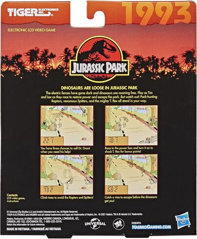 Tiger Electronics Jurassic Park Electronic LCD Video Game, Retro-Inspired 1-Player Handheld Game, Ages 8 and Up in Saudi Arabia