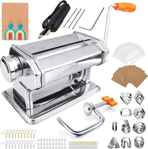 Polymer Clay Press Machine, Polymer Clay Roller Machine Set Includes Craft Clay Mixers Machine, 139PCS Cutter Clay Earring and USB Electric Mini Portable Handheld Drill Kit for DIY Craft Projects in Kuwait