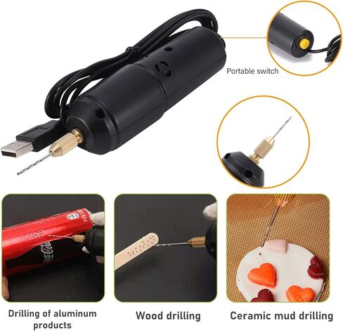 Polymer Clay Press Machine, Polymer Clay Roller Machine Set Includes Craft Clay Mixers Machine, 139PCS Cutter Clay Earring and USB Electric Mini Portable Handheld Drill Kit for DIY Craft Projects in Kuwait