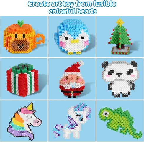 Fuse Beads Kit, 12000 PCs 5mm 48 Colors Fuse Beads Set for Kids Arts and Crafts, Christmas Birthday Gift Crafts for Boys Girls Age 5 6 7 8 9 10 Year Old in Kuwait