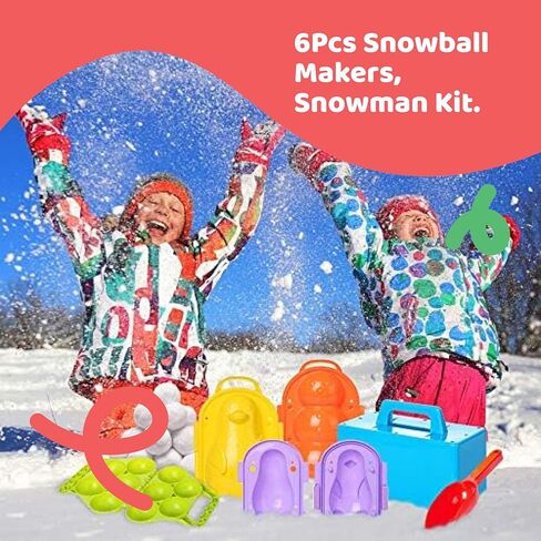 6 قطع من أدوات صنع كرات الرمل، مجموعة ساندمان، صانع قرميد البطريق والقلعة، ألعاب قوالب كرات الرمل الصيفية الممتعة للأطفال، قوالب الثلج للخارج، كرات الثلج، هدية الشتاء، هدية عيد الميلاد، رجل الثلج in Kuwait
