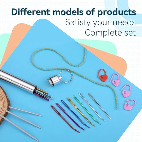 إبرة غزل WONVOC - 115 قطعة من إبر الرتق، إبر حادة للعين الكبيرة، إبر نسيج، إبر خياطة بلاستيكية كبيرة للعين، مستلزمات وأدوات الحياكة، مثالية لإنهاء مشاريع الكروشيه in Kuwait