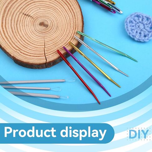 إبرة غزل WONVOC - 115 قطعة من إبر الرتق، إبر حادة للعين الكبيرة، إبر نسيج، إبر خياطة بلاستيكية كبيرة للعين، مستلزمات وأدوات الحياكة، مثالية لإنهاء مشاريع الكروشيه in Kuwait