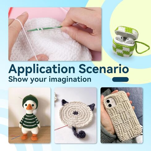 إبرة غزل WONVOC - 115 قطعة من إبر الرتق، إبر حادة للعين الكبيرة، إبر نسيج، إبر خياطة بلاستيكية كبيرة للعين، مستلزمات وأدوات الحياكة، مثالية لإنهاء مشاريع الكروشيه in Kuwait