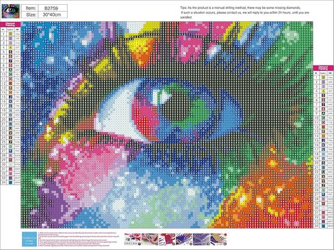 eniref 5d Diamond Painting,Diamond Art Kits for Adults Colorful Eyes DIY Rhinestones Home Wall Decoration Paint by Numbers Gem Art Crafts for Kids Adults Children(Canvas Size: 11.8 X 15.75 in in Kuwait
