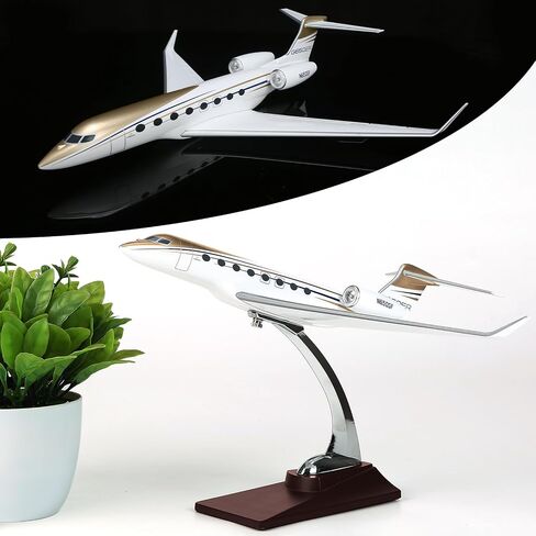 نموذج طائرة بمقياس 1:100 من طراز جلف ستريم G650 لمحاكاة الطائرات النفاثة، طائرة دييكاست للبالغين، نموذج طائرة من الراتنج مقاس 12 بوصة لعشاق التجميع أو هدايا عيد الميلاد (G650) in Saudi Arabia