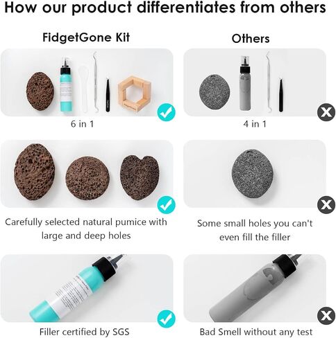 Pick Stone for Anxiety Relief, Pick Peel Calming Stone, Reduce Stress Fidget Picky Stone kit with Display Stand for Dermatillomania, ADHD, OCD in Kuwait