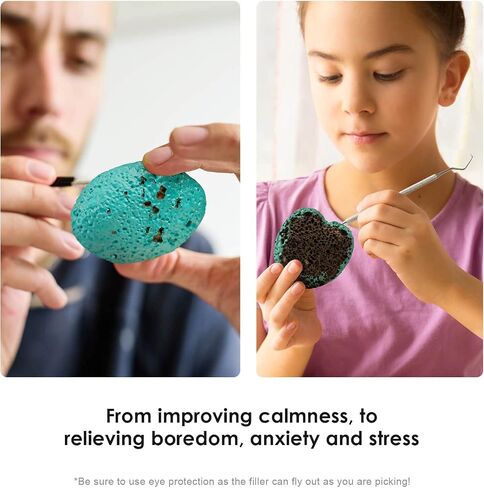 Pick Stone for Anxiety Relief, Pick Peel Calming Stone, Reduce Stress Fidget Picky Stone kit with Display Stand for Dermatillomania, ADHD, OCD in Kuwait