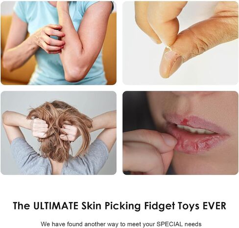 Pick Stone for Anxiety Relief, Pick Peel Calming Stone, Reduce Stress Fidget Picky Stone kit with Display Stand for Dermatillomania, ADHD, OCD in Kuwait