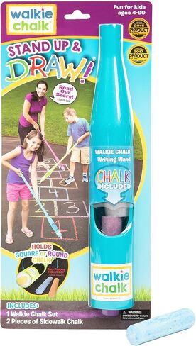 Sidewalk Chalk Holder for Kids and Toddlers – Stand-Up Outdoor Chalk Stick, Adjustable 24-36in Reach, Patented, Includes 2 Chalks | Teal in Saudi Arabia