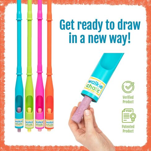 Sidewalk Chalk Holder for Kids and Toddlers – Stand-Up Outdoor Chalk Stick, Adjustable 24-36in Reach, Patented, Includes 2 Chalks | Teal in Saudi Arabia