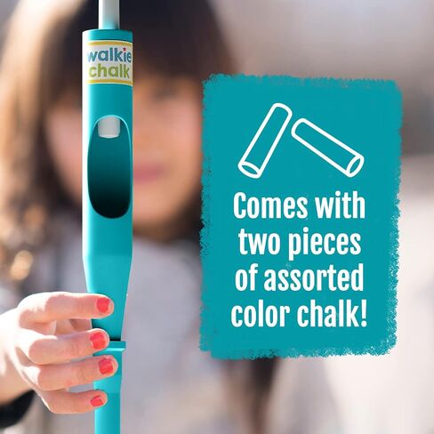 Sidewalk Chalk Holder for Kids and Toddlers – Stand-Up Outdoor Chalk Stick, Adjustable 24-36in Reach, Patented, Includes 2 Chalks | Teal in Saudi Arabia