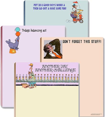 Stonehouse Collection 4 Funny Notepad Assorted Pack - Great Gift Set - 4.25 x 5.5in - 50 Sheets Per Pad (Humorous Set #1) in Kuwait