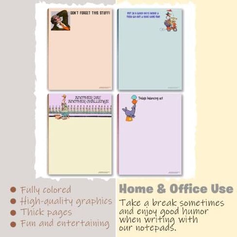 Stonehouse Collection 4 Funny Notepad Assorted Pack - Great Gift Set - 4.25 x 5.5in - 50 Sheets Per Pad (Humorous Set #1) in Kuwait