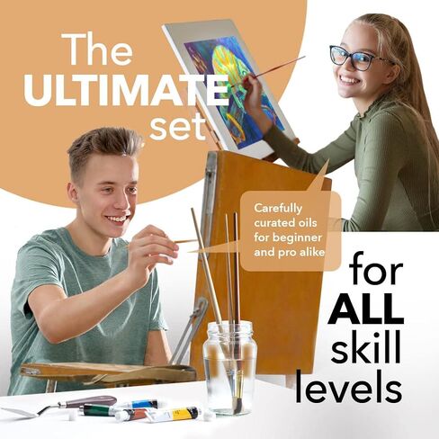 Castle Art Supplies 24 x 12ml Oil Paint Set | Great Value Set for Adult Artists, Beginners and Advanced | Vibrant Variety of Smooth-to-use Colors | In Impressive Presentation Box With Tutorial in Saudi Arabia