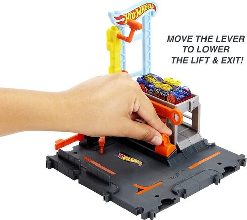Hot Wheels City Toy Car Track Set Downtown Repair Station Playset with 1:64 Scale Vehicle, Working Lift & Launcher in Saudi Arabia
