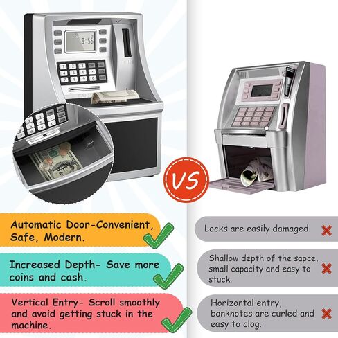 ARTISHION Piggy Banks، صندوق نقود خنزير بلاستيكي لطيف للفتيات والفتيان، هدايا ممتعة لبنك العملات المعدنية البلاستيكية غير القابلة للكسر لأعياد الميلاد والكريسماس وحفلات استقبال الطفل in Kuwait