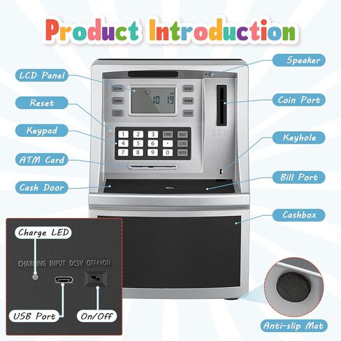 ARTISHION Piggy Banks، صندوق نقود خنزير بلاستيكي لطيف للفتيات والفتيان، هدايا ممتعة لبنك العملات المعدنية البلاستيكية غير القابلة للكسر لأعياد الميلاد والكريسماس وحفلات استقبال الطفل in Kuwait