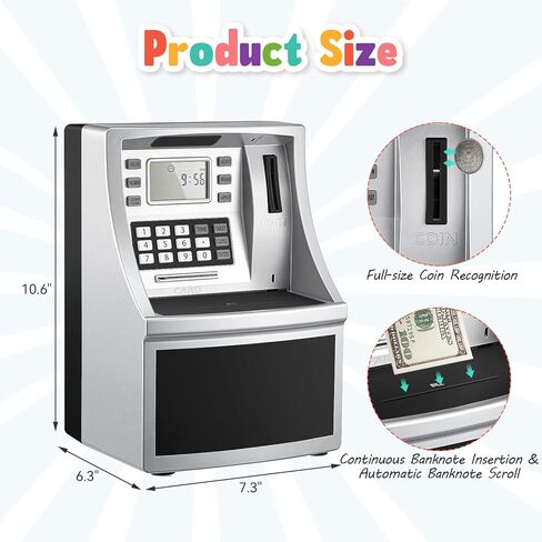 ARTISHION Piggy Banks، صندوق نقود خنزير بلاستيكي لطيف للفتيات والفتيان، هدايا ممتعة لبنك العملات المعدنية البلاستيكية غير القابلة للكسر لأعياد الميلاد والكريسماس وحفلات استقبال الطفل in Kuwait