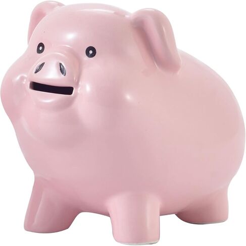 PIG WORLD Piggy Bank للبالغين يجب أن ينكسر لفتحه، بنك Piggy للأطفال آمن، سيراميك Alcancias De Dinero para Adultos Niños، صندوق نقود حقيقي للهدايا النقدية، بنك العملات المعدنية، بنك Piggy للفتيات للأولاد، جرة نصيحة in Kuwait