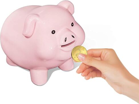 PIG WORLD Piggy Bank للبالغين يجب أن ينكسر لفتحه، بنك Piggy للأطفال آمن، سيراميك Alcancias De Dinero para Adultos Niños، صندوق نقود حقيقي للهدايا النقدية، بنك العملات المعدنية، بنك Piggy للفتيات للأولاد، جرة نصيحة in Kuwait